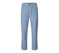 Selected Homme Male Slim Tapered Linen Mix Trousers Cashmere Blue