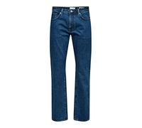 SELECTED HOMME Male Straight Fit Jeans 196, Medium Blue (Medium Blue Denim), 36 W/32 L