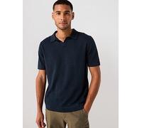Selected Homme Mattis Short Sleeve Open Collar Knitted Polo - Navy, Navy, Size L, Men Navy
