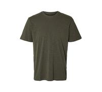 SELECTED HOMME Men's Slhaspen Slub Ss O-Neck Tee Noos T-Shirt, Forest Night, S