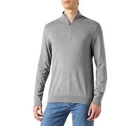 SELECTED HOMME Men's SLHBERG Half Zip Cardigan B NOOS Cardigan Sweater, Medium Grey Melange, L