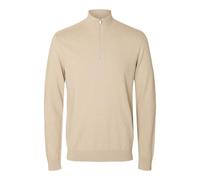 SELECTED HOMME Male Knitted Jumper Half-Zip, Oatmeal, XL