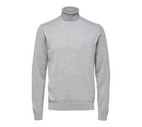 SELECTED HOMME Male Long Sleeve Turtleneck Sweater, Grey (Medium Grey Blend), S
