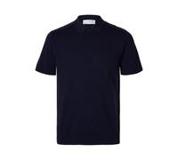 SELETED HOMME Men's Slhberg Ss Knit Polo Noos Shirt, Navy Blazer/Detail: Melange, XL