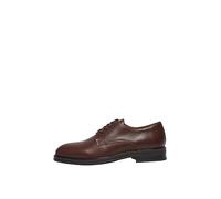 SELECTED HOMME Men's SLHBLAKE Leather Derby Shoe B NOOS, Demitasse, 8 UK