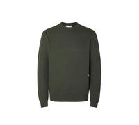 SELECTED HOMME Men's Slhdane Ls Knit Structure Crew Neck Noos Pullover Sweater, Forest Night, XL