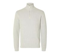 Selected Homme Mens Slhdane Ls Structure Half Zip Noos Knitted Jumper, Light Grey Mix, M UK