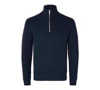 Selected Dane Half Zip Knitted Jumper, Navy, Size S, Men Navy