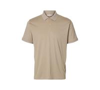 SELECTED HOMME Men's Slhfave Button SS Polo Noos, Oatmeal, XL