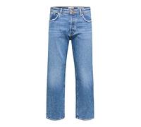 SELECTED HOMME Men's Slhloose-Kobe 24303 Mb Washed JNS W Noos Jeans, Medium Blue (Medium Blue Denim), 30 W/32 L
