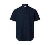 SELETED HOMME Men's Slhreg-New Linen Shirt Ss Noos Short-Sleeved, Sky Captain, XL