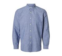 SELECTED HOMME Men's Slhslimnew-Linen Shirt Ls W Noos, Medium Blue (Medium Blue Denim), XL