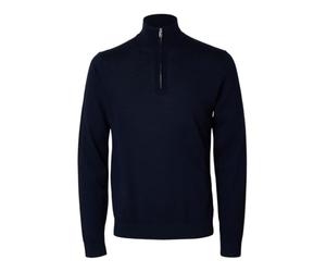 Selected Homme Men's Slhtray Ls Knit Merino Half Zip Noos Pullover Sweater (Pack of 1)