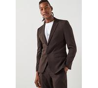 Selected Homme Neil Slim Fit Blazer Suit Jacket, Brown, Size 48, Men Brown