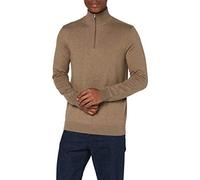 SELECTED HOMME Slhberg Men's Half Zip Cardigan B Noos Pullover, Teak/Detail: Melange, XL