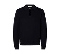 SELECTED HOMME Slhdane LS Knit Struc Half Zip Polo Noos, Sky Captain, L