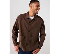 Selected Homme Tony Relaxed Fit Formal Overshirt, Demitasse, Size S, Men Demitasse