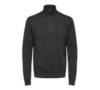 SELECTED HOMME Male Knitted Jumper Half Zip, Anthracite/Detail: Melange, L
