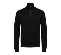 SELECTED HOMME Male Knitted Jumper Half Zip, Anthracite/Detail: Melange, S