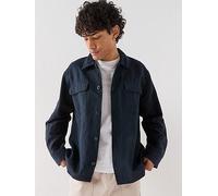 Selected Leroy Linen Blend Overshirt Blue S Man