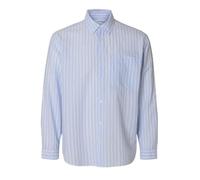 Selected Male Seersucker Long Sleeve Shirt, Cashmere Blue, M