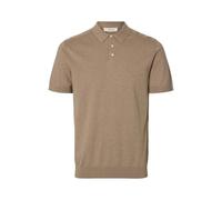 SELECTED MEN Slhberg SS Knit Polo Noos, Savannah Tan, M