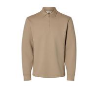 SELECTED MEN Slhemanuel Soft Polo Zip Sweat Noos, Pure Cashmere, L