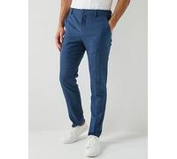 Selected Oasis Slim Fit Linen Suit Trousers, Dark Navy, Size 36R, Men Dark Navy