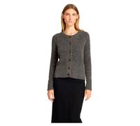 SELECTED FEMME Women's Slfsia Ras Ls Knit Cardigan Noos Sweater, Medium Grey Melange, S