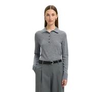 Selected Thea Long Sleeve Polo Grey XS Woman