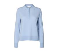 Selected Thea Long Sleeve Polo Blue XS Woman