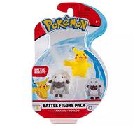 Selection Battle Figures | Pokemon | Action Figure | Collectible Play Figure, Play Figure:Pikachu & Wooloo