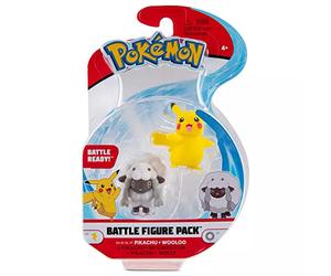 Selection Battle Figures | Pokemon | Action Figure | Collectible Play Figure, Play Figure:Pikachu & Wooloo