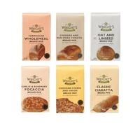 Selection Bread Mix 6 pack - Cheddar & Onion, Sundried Tomato, Oat & Linseed, Garlic & Rosemary Focaccia, Wholemeal mix & Ciabatta - 6X500g - Easy Bread Machine & Hand Baking (NP)