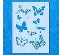 Selection Butterflies Garden Nature Stencil: Life Airbrush Wall Art Crafts -A4 Stencil - Design Size (255 x 170 mm)