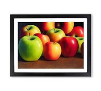 Selection Of Apples Vol.3 Framed Print | A4 Black Framed Wall Art | Ready to Hang | Modern Nature Picture | Living Room Bedroom Lounge Office