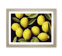 Selection Of Lemon Fruit Vol.2 H1022 Framed Print for Living Room Bedroom Home Office Décor, Wall Art Picture Ready to Hang, Oak A2 Frame (64 x 46 cm)