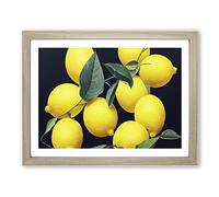 Selection Of Lemon Fruit Vol.4 Framed Print | A2 Oak Framed Wall Art | Ready to Hang | Modern Food Picture | Living Room Bedroom Lounge Office