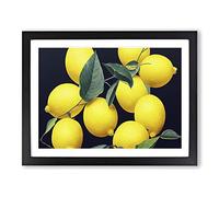 Selection Of Lemon Fruit Vol.4 H1022 Framed Print for Living Room Bedroom Home Office Décor, Wall Art Picture Ready to Hang, Black A3 Frame (46 x 34 cm)