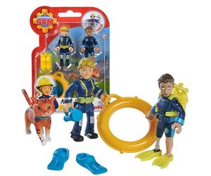 Selection: Simba Fireman Sam Figure Set - Double Pack with Animal - Series 4 - Action Figure Norman Steele Penny (Penny; Jodie; Lion)