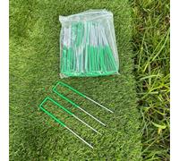 Selections 150mm Galvanized Steel Artificial Grass & Weed Fabric U-Shaped Fixing Pins (Pack Of 50)