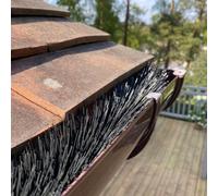 Set of 5 Black Gutter Brush Leaf & Moss Guards (4m each) - Fits 10-11.6cm Gutters, Stainless Loop, 20m Total | GFC563