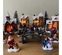 Selections 24 Piece Christmas Village Scene Decoration For Windowsills Or Mantelpieces