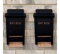 Selections Black Wooden Bat Box Nesting Roosting House (Set Of 2)