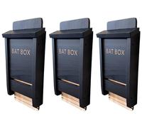 Black Wooden Bat Nesting Roosting Box (Pack of 3)