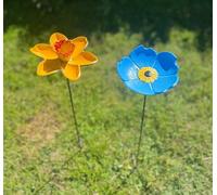 Selections Cast Iron Daffodil & Forget Me Not Bird Feeder Flower Dish Set