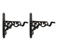 Selections Cast Iron Decorative Hanging Basket Brackets Hooks Hangers (20cm) - Pack of 2