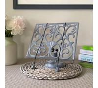 Selections Cast Iron Floral Cookbook Stand In Grey
