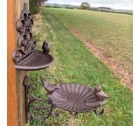 Selections Cast Iron Wall Mounted Bird Feeder Bath (Set Of 2)