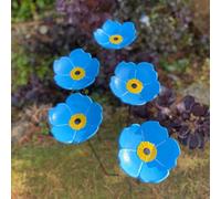 Selections Cast Iron Wild Bird Forget Me Not Flower Dish Bird Feeders (Set Of 5)